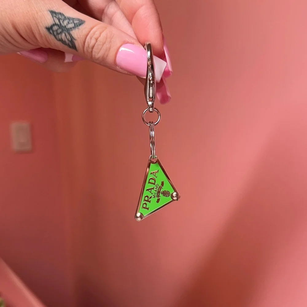 Authentic Bright Green Prada Repurposed Keychain - Picture 8 of 10